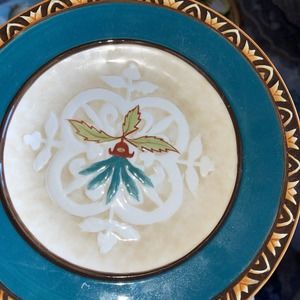 Fitz and Floyd Global Market Teal Blue Salad or Desert Plates 8 5/8" Replacement
